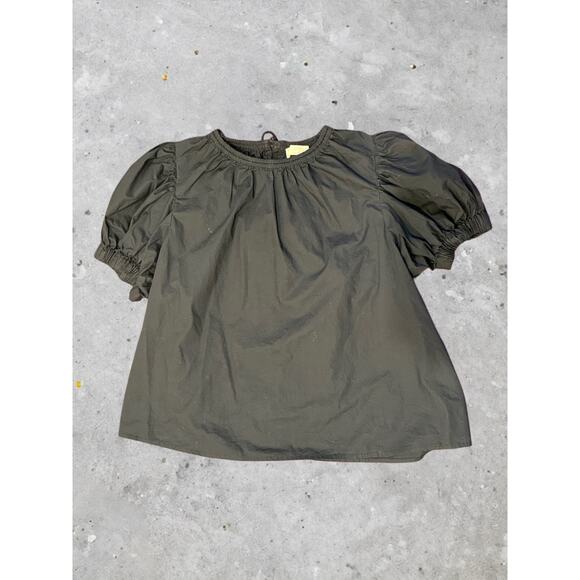 Ulla Johnson Puff-Sleeve Cotton Top – Black, Size 8 - Picture 2 of 5